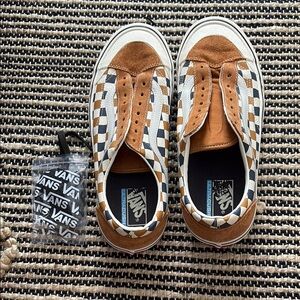 Vans Men’s Orange Checkerboard Sneakers